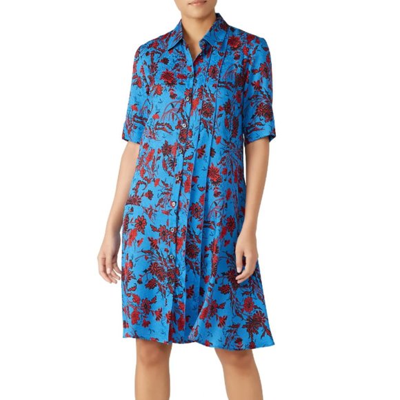 Derek Lam Dresses & Skirts - Derek Lam Floral Short Sleeve A-Line Shirtdress size 8